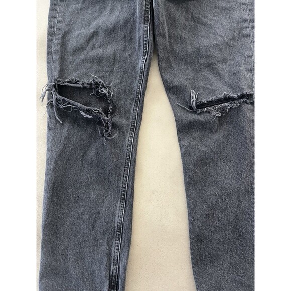 AGOLDE Riley High Rise Straight Crop Jeans Ripped Button Fly 25” Inseam Size 26 - Picture 6 of 9